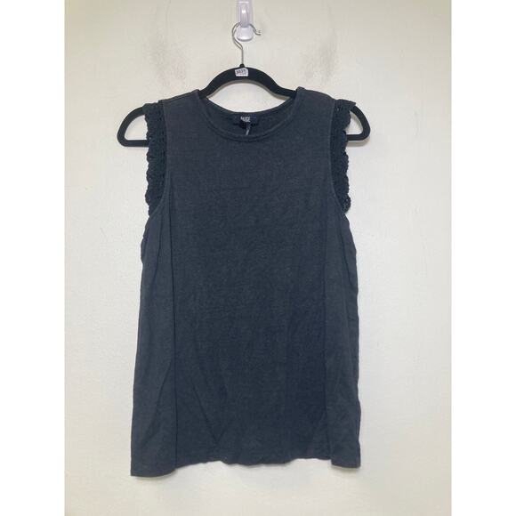 Paige Black Crochet Sleeveless Tee Sz S - Picture 1 of 2